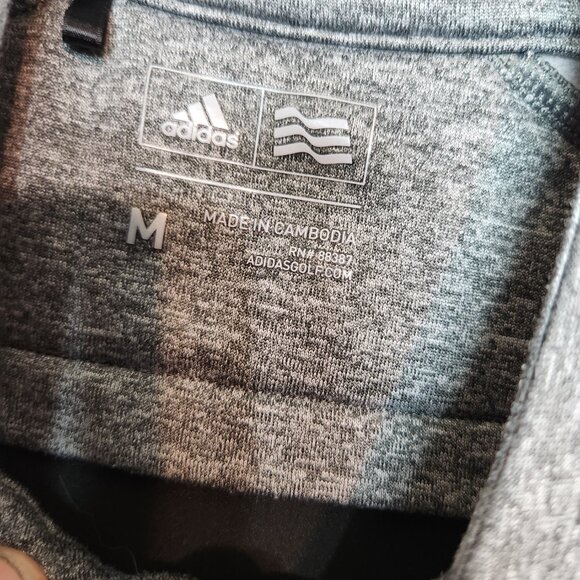 Adidas Golf Mens Puffer Vest Size M Black Gray 1/2 Zip Sleeveless Jacket Pockets - Picture 9 of 15
